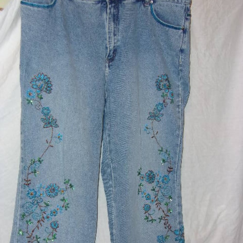 Embroided Jeans 100% cotton-Size 24